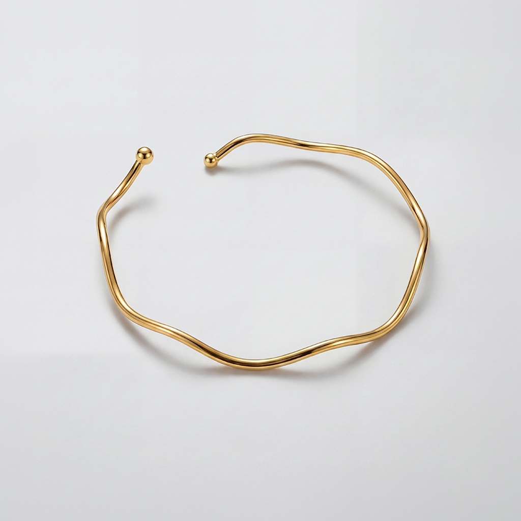 RB Jewelry Wave Set - Wave Cuff gold open cuff bracelet