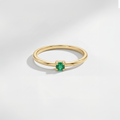 RB Jewelry Mini Band Ring - minimal gold stacking ring with green stone detail