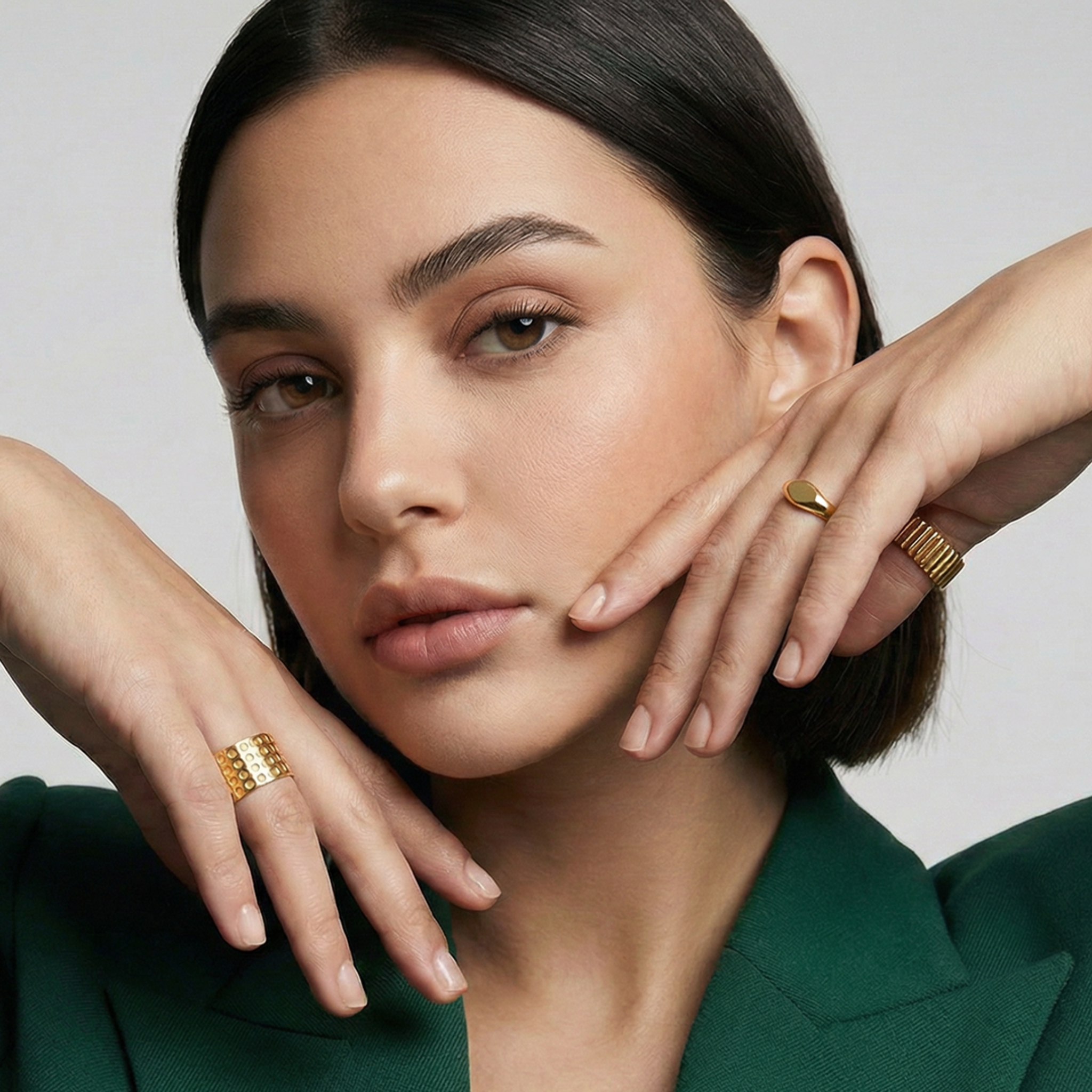 The Statement Three Dotted Ring, Ridge Ring & Signet Ring