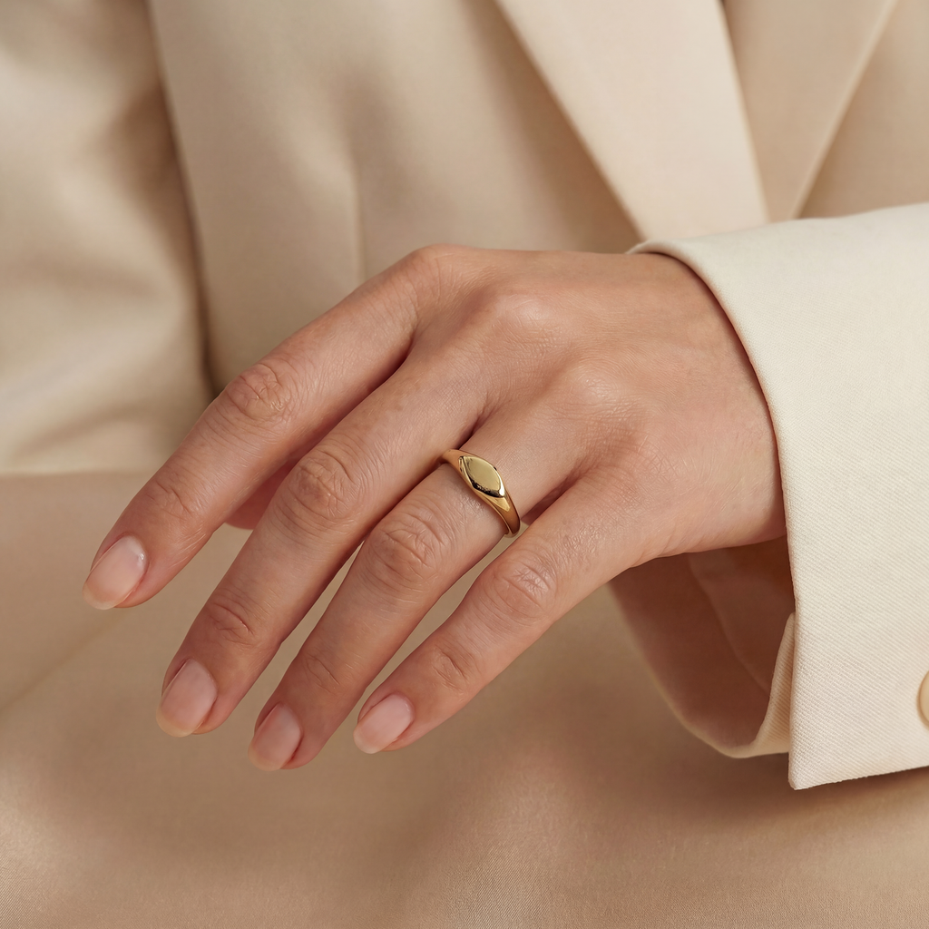 RB Jewelry Signet Ring - polished gold signet style ring